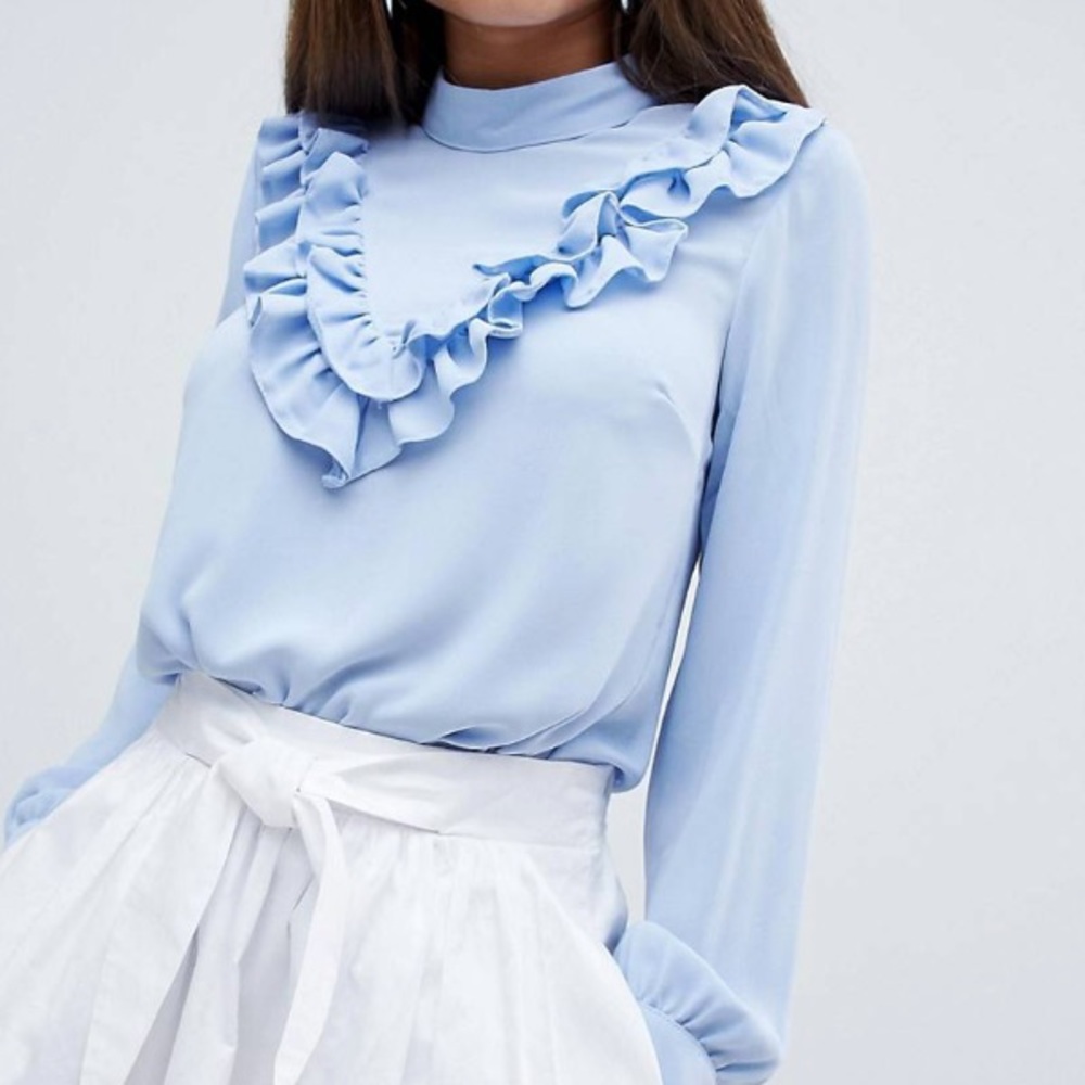 Closet London High Neck Blouse With Frill V